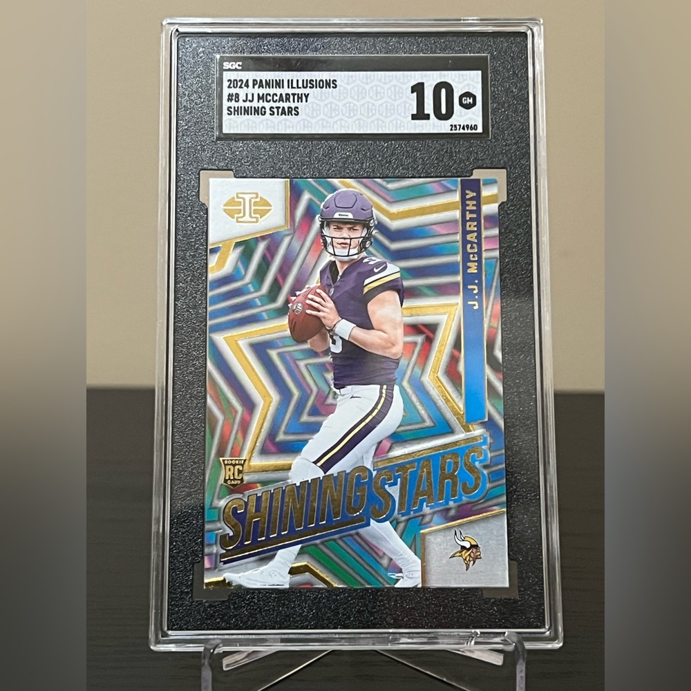 J.J. McCarthy 2024 Illusions Shining Stars Rookie RC SGC 10 Vikings 🔥🏈💥 SKOL QB